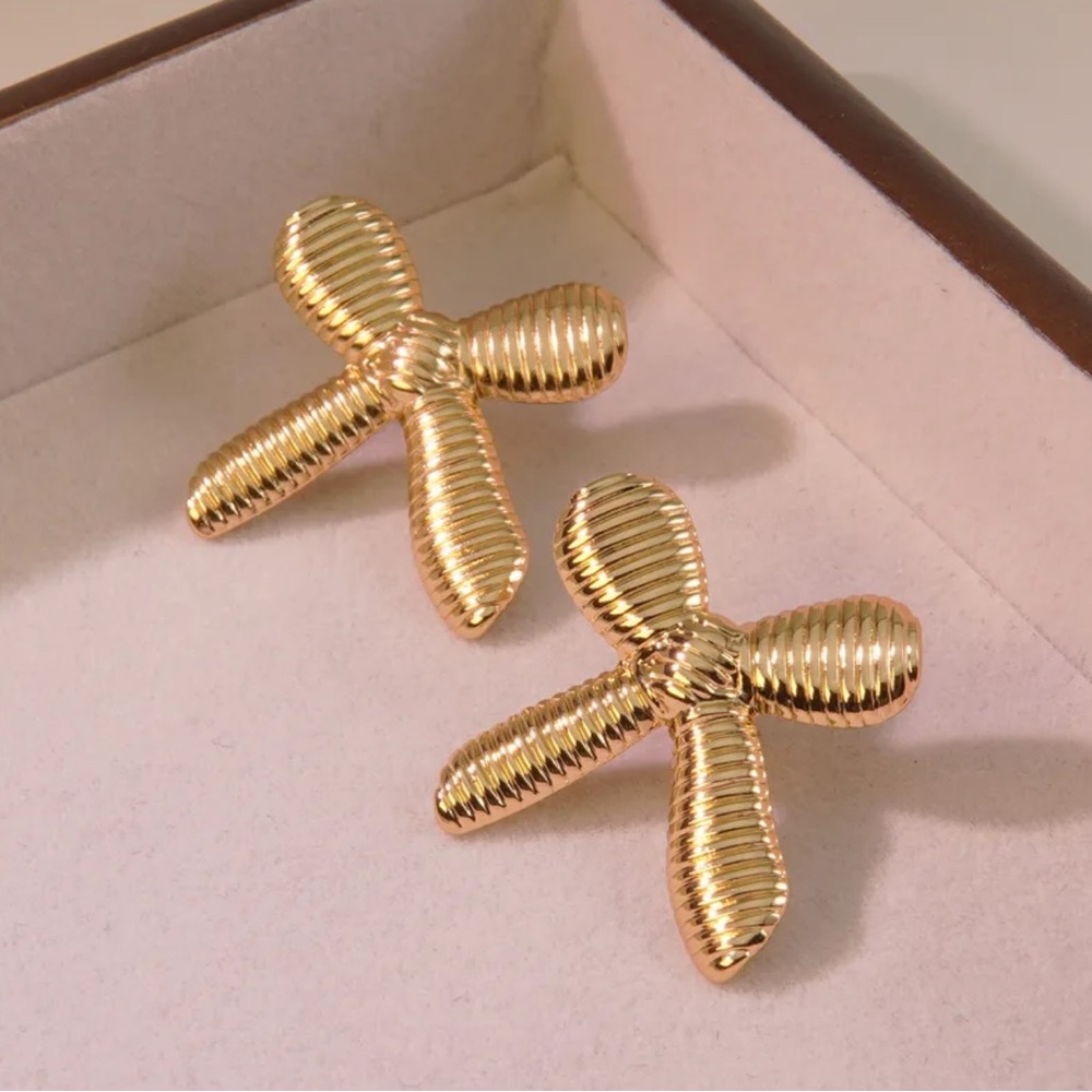 3 FOR $15 Gold Bow Earrings